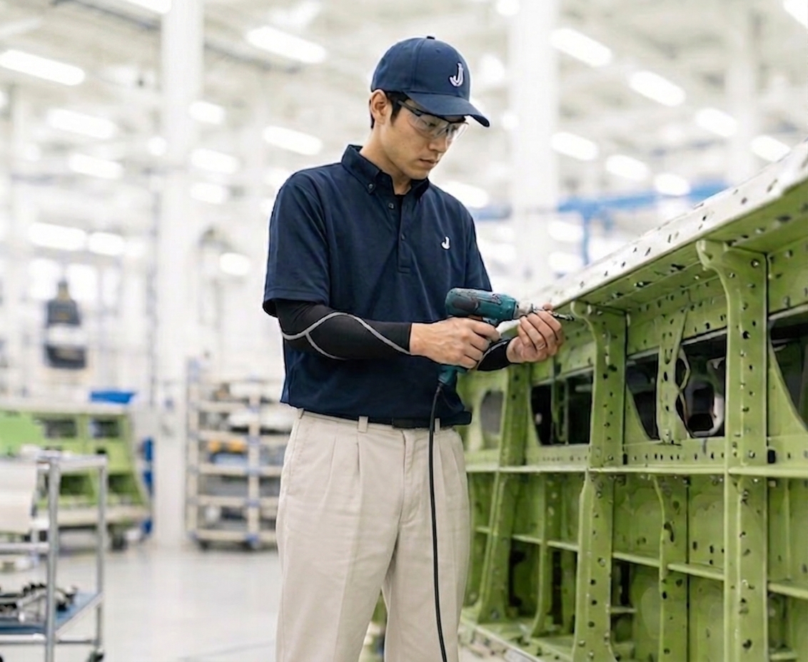 航空機組立 正社員 求人の作業風景